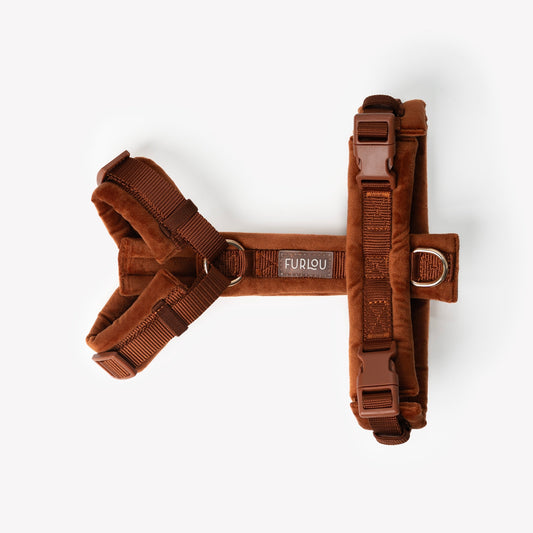 Clay velvet dog harness, second view