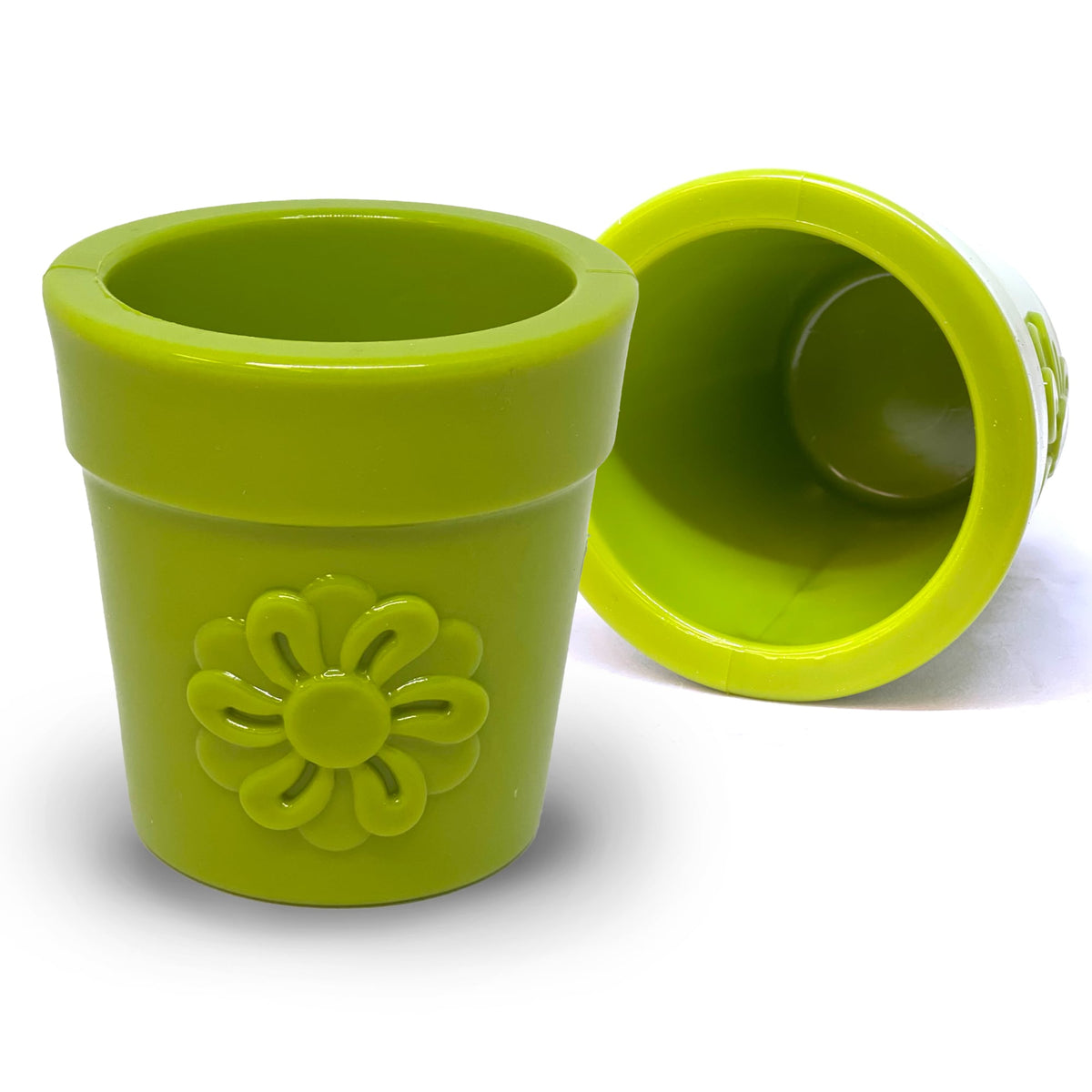 Flower Pot treat dispenser dog toy in assorted colors