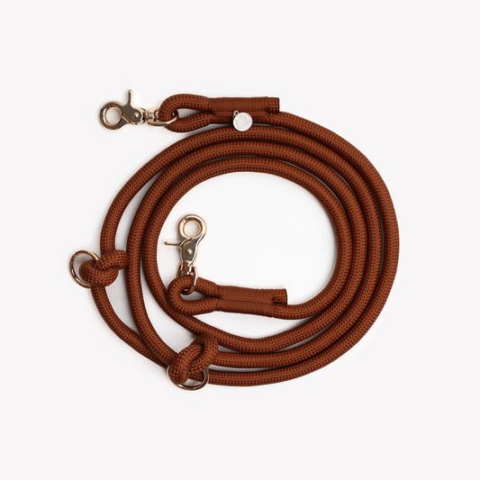 Clay hands free braided leash, second view