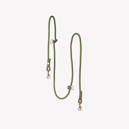 Green hands free braided dog leash