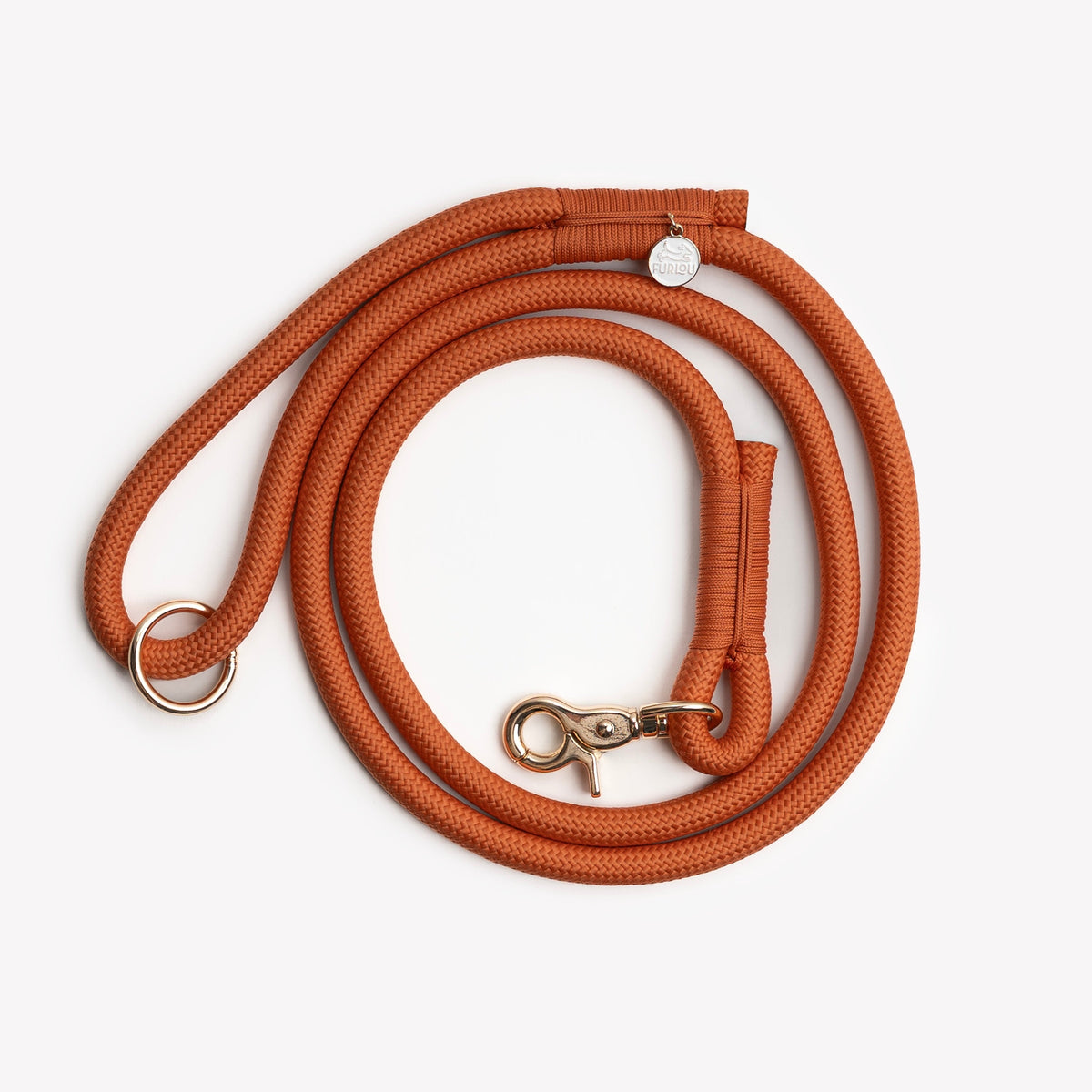 Terracotta braided rope dog leash