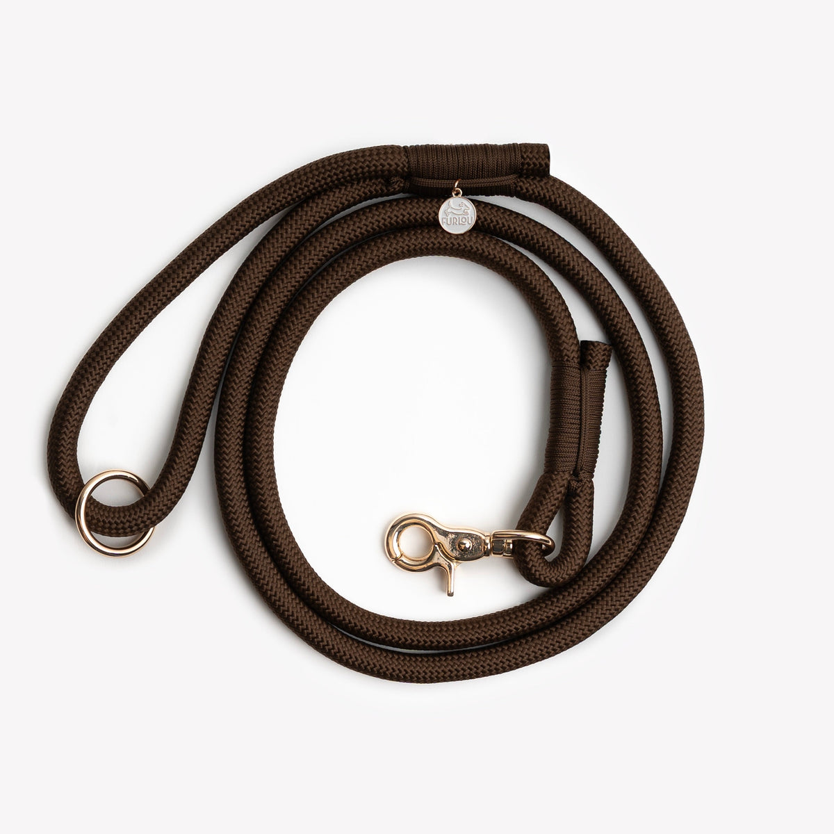 Brown braided rope dog leash