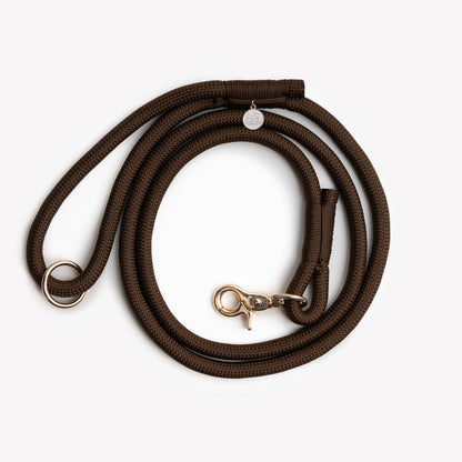 Brown braided rope dog leash