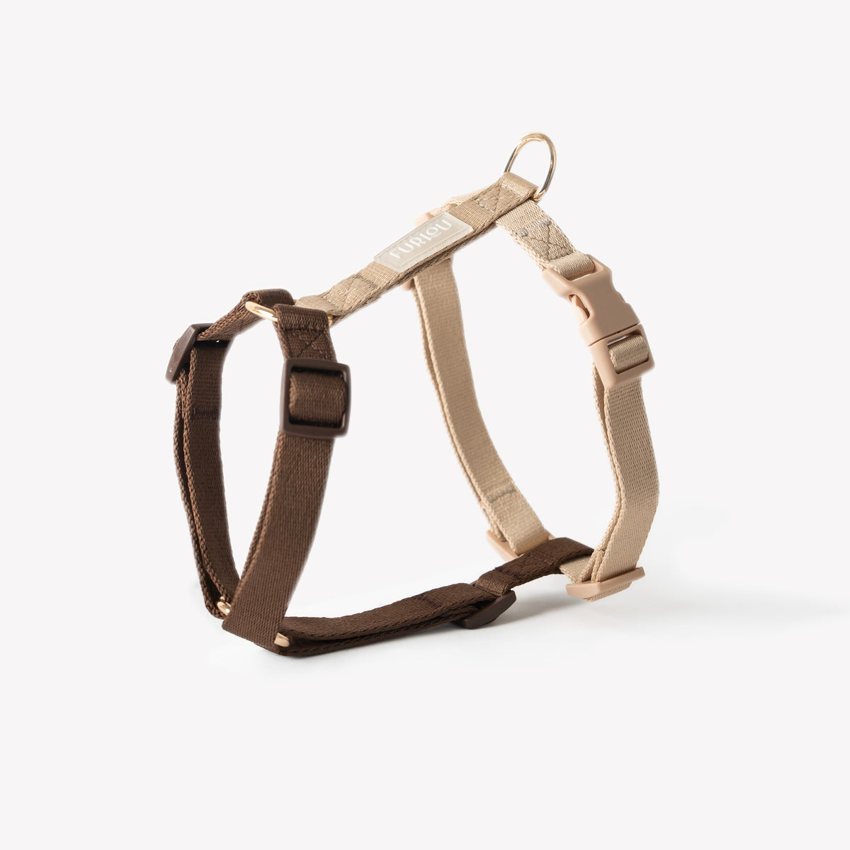 Brown and tan dog harness