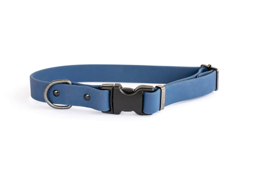 Blue Jeans waterproof PVC dog collar
