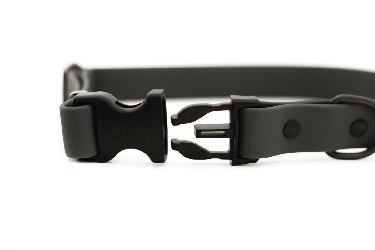 Charcoal waterproof PVC dog collar
