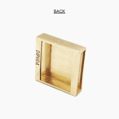Back of gold finish moon slider charm