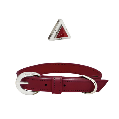 Bordeaux carnelian collar and charm set in silver
