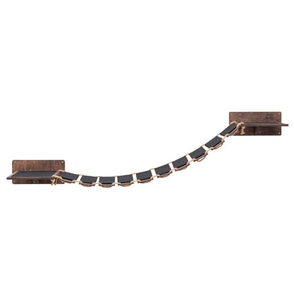 Cat Wood Bridge in dark walnut shown on a wall