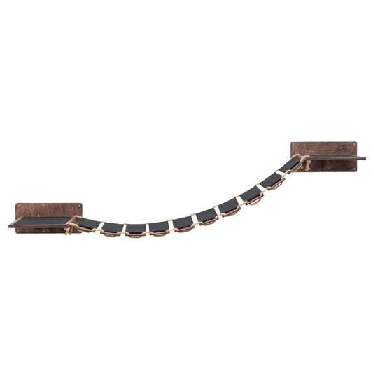 Cat Wood Bridge in dark walnut shown on a wall
