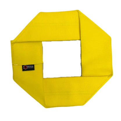 Fire hose dog frisbee in yellow