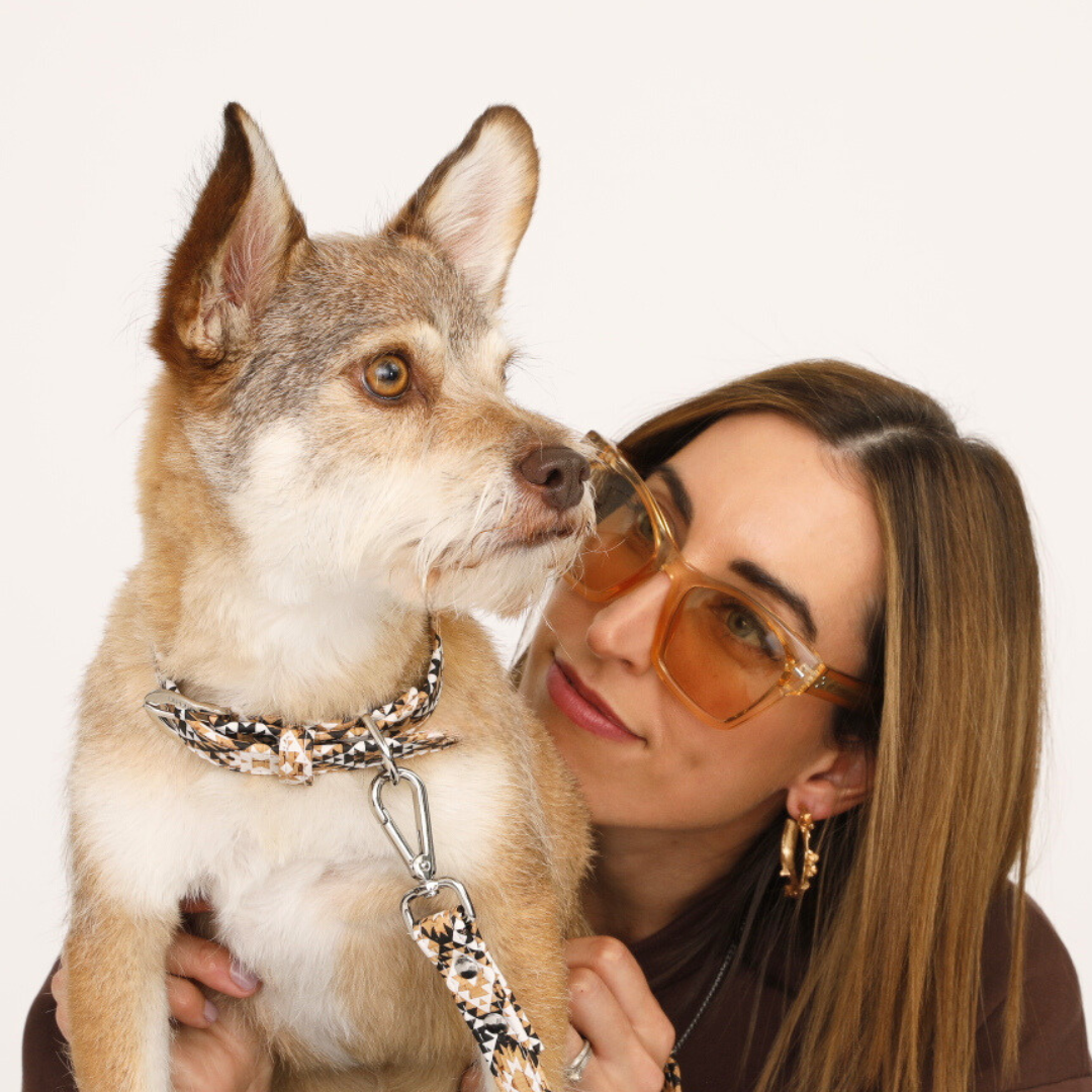 Diamond Cork Leather Collar geometric cork detail