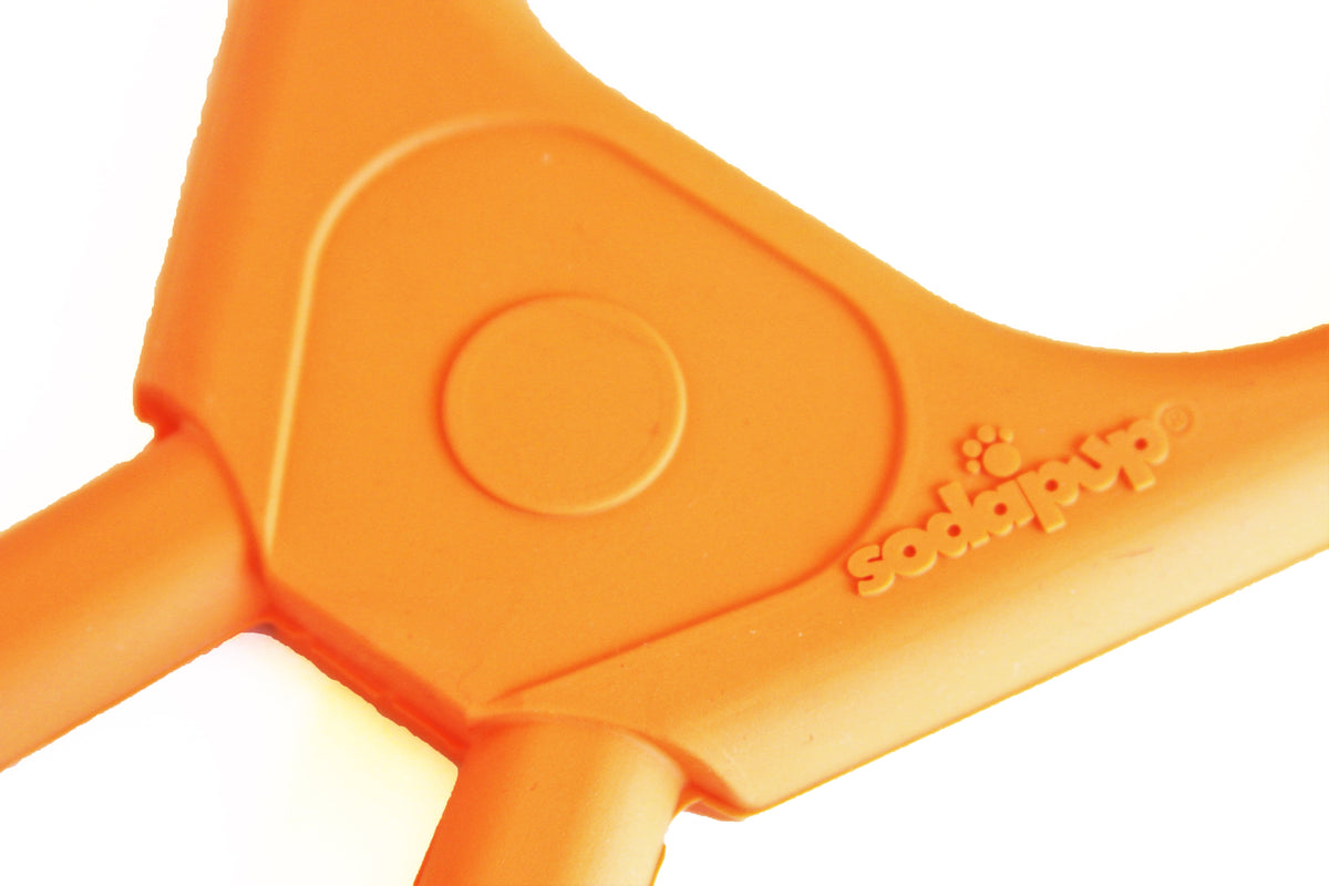 Orange Pop Top tug toy