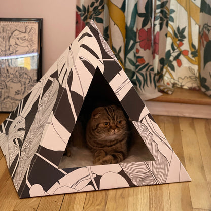 Dark Paradise cardboard cat pyramid, second view