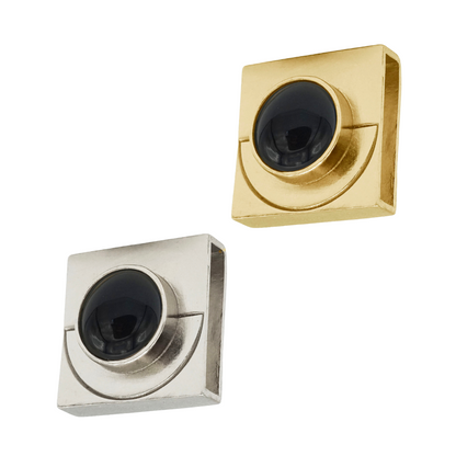 Black onyx moon charms in gold and silver finishes