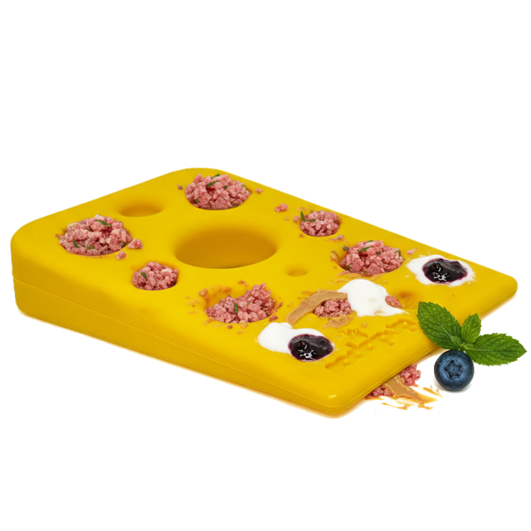 Yellow Swiss Cheese Wedge chew toy