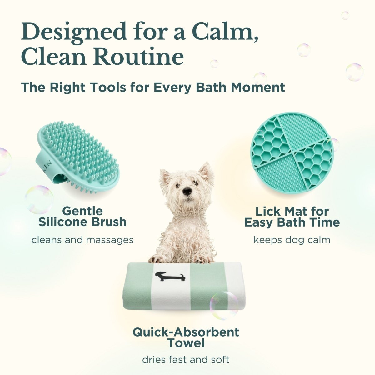 Dog Bath & Grooming Kit, lifestyle view