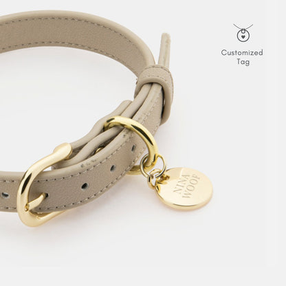 Copenhagen Vegan Leather Dog Collar, lifestyle view