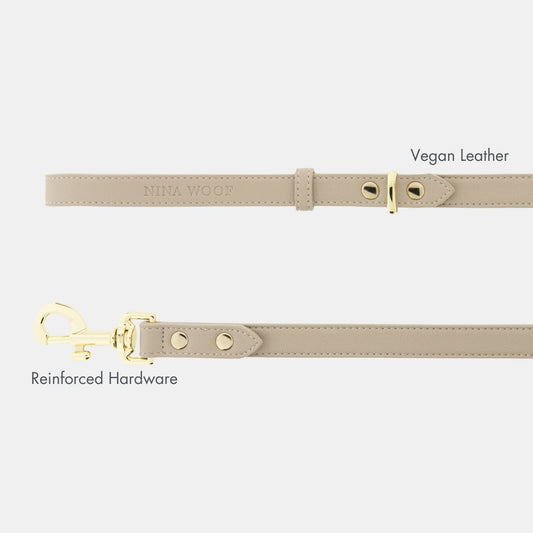 Cupertino 4 ft Vegan Leather Dog Leash, lifestyle view