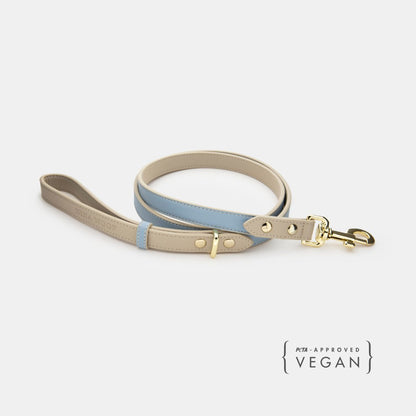 Cupertino 4 ft Vegan Leather Dog Leash in light blue