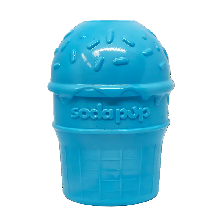 Blue Ice Cream Cone treat dispenser dog toy