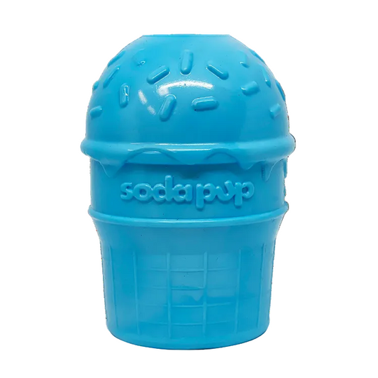 Blue Ice Cream Cone treat dispenser dog toy