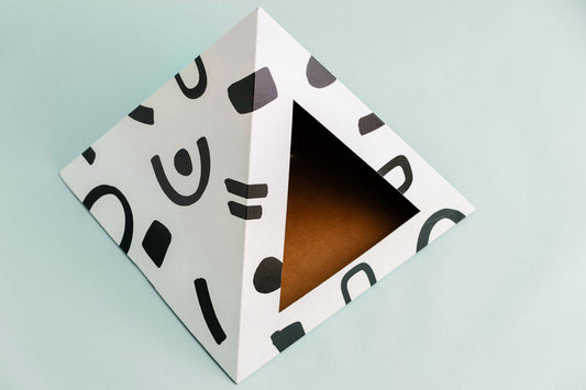 Doodle cardboard cat pyramid, fifth view