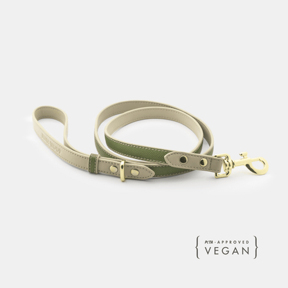 Copenhagen 4 ft Vegan Leather Dog Leash in olive