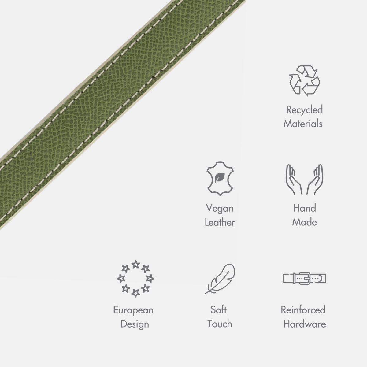 Copenhagen 4 ft Vegan Leather Dog Leash, product view 2