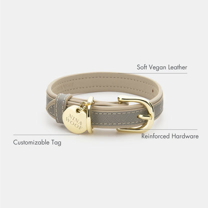 London Vegan Leather Dog Collar, lifestyle view