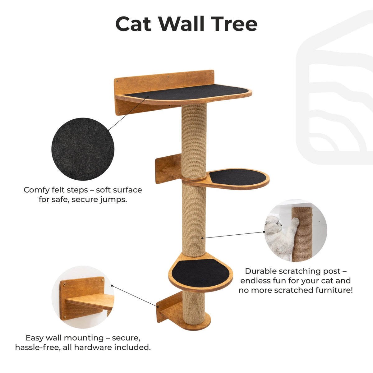 Medium Cat Tree Oak assembly and product details