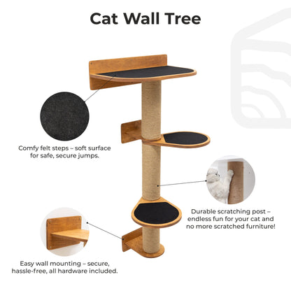 Medium Cat Tree Oak assembly and product details