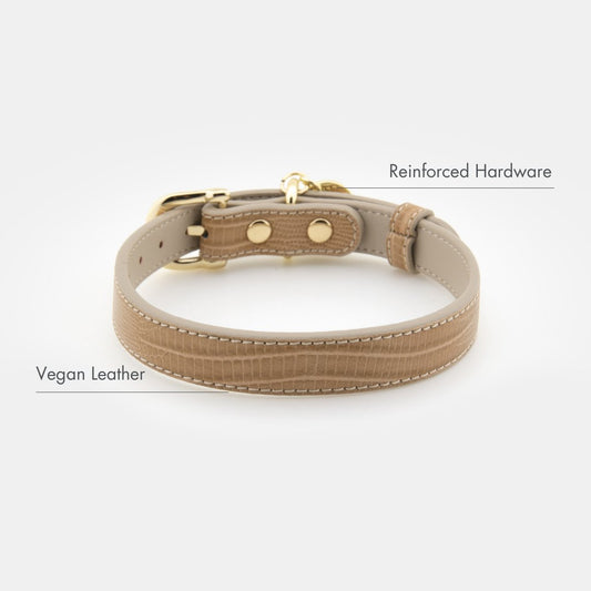 Milan Vegan Leather Dog Collar, lifestyle view