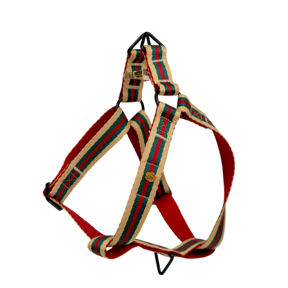 Dog harness in Rue St Jacques colourway, product view