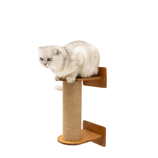 Small Cat Tree in oak finish