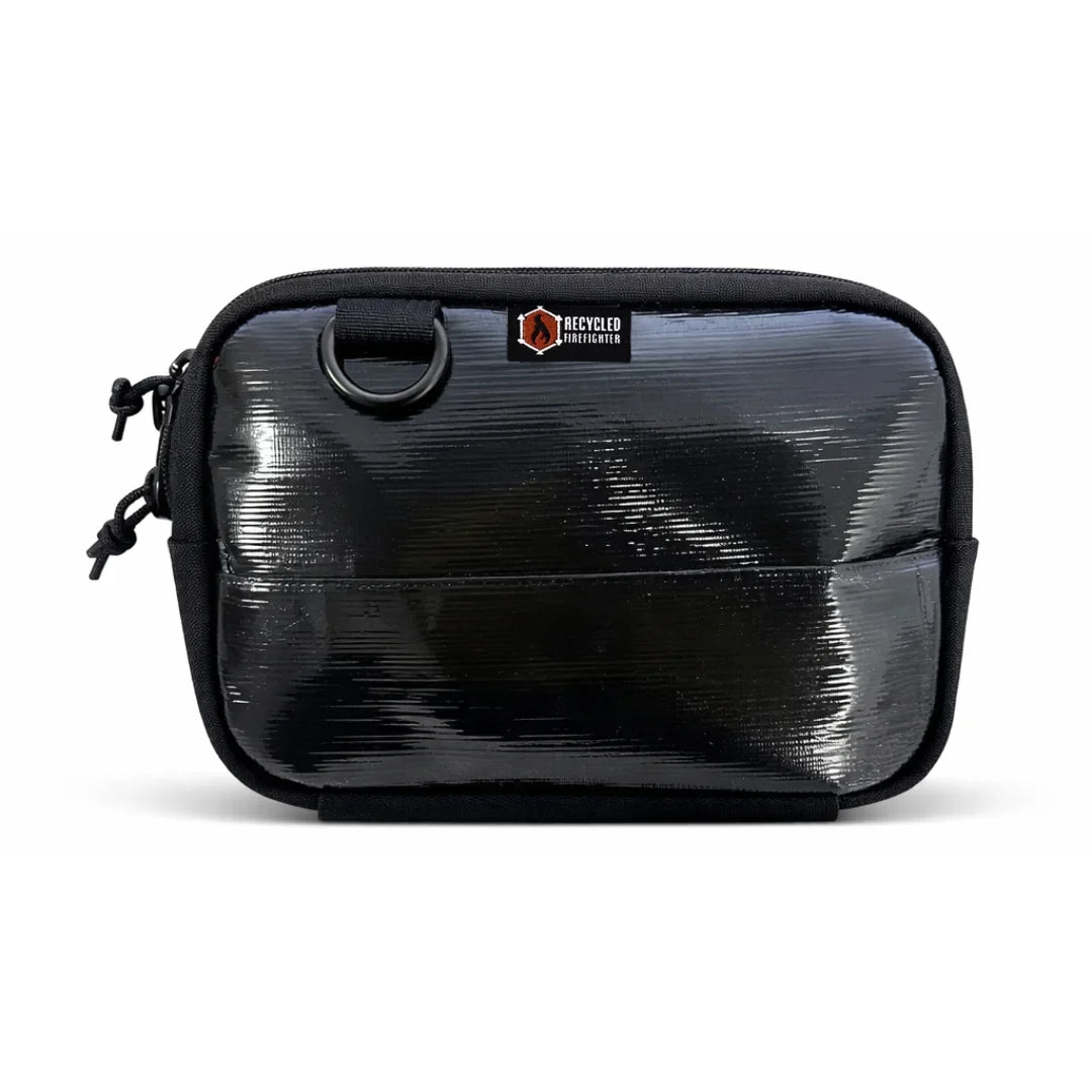 TrailHound fire hose fanny pack in Black Rubber