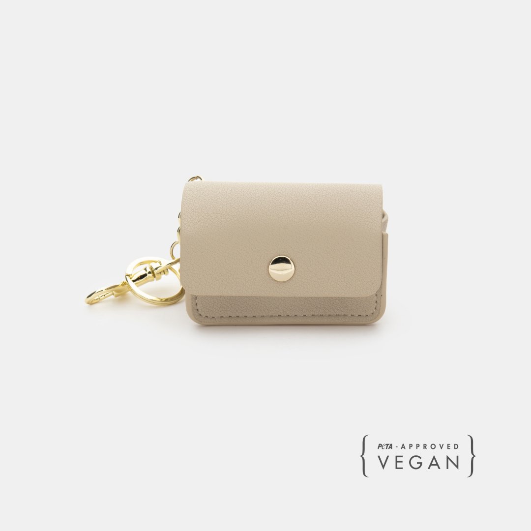 Vegan Leather Waste Bag Holder in beige